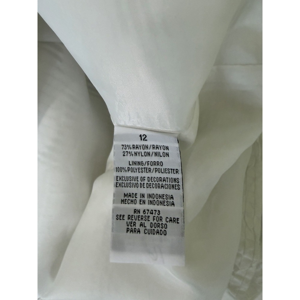 Danny & Nicole Women's White Sleeveless Lined Mini Dress Size 12 - Picture 5 of 10